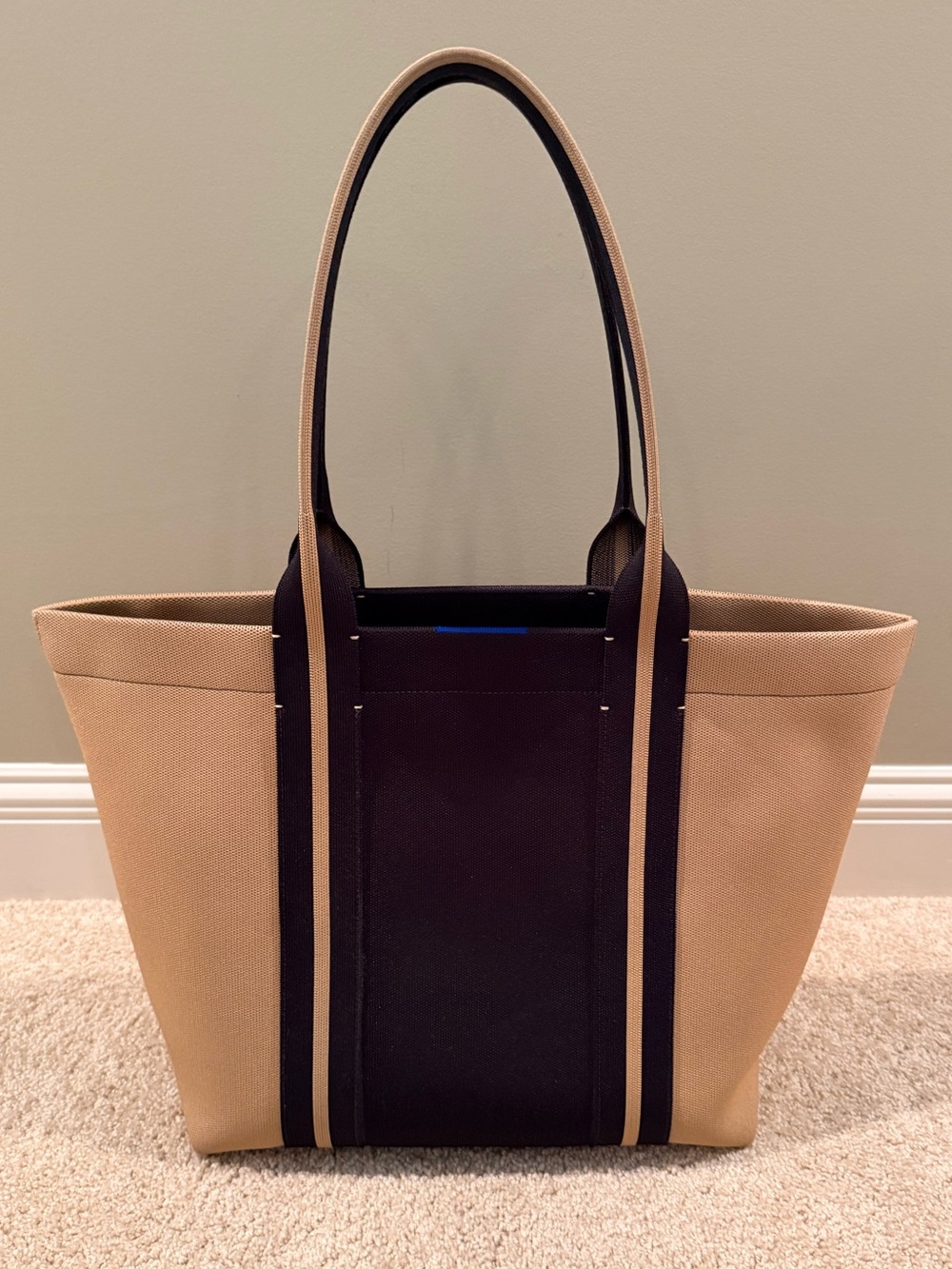 Rothy’s Essential Tote in black and camel *DISCONTINUED*